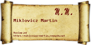 Miklovicz Martin névjegykártya