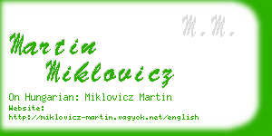 martin miklovicz business card